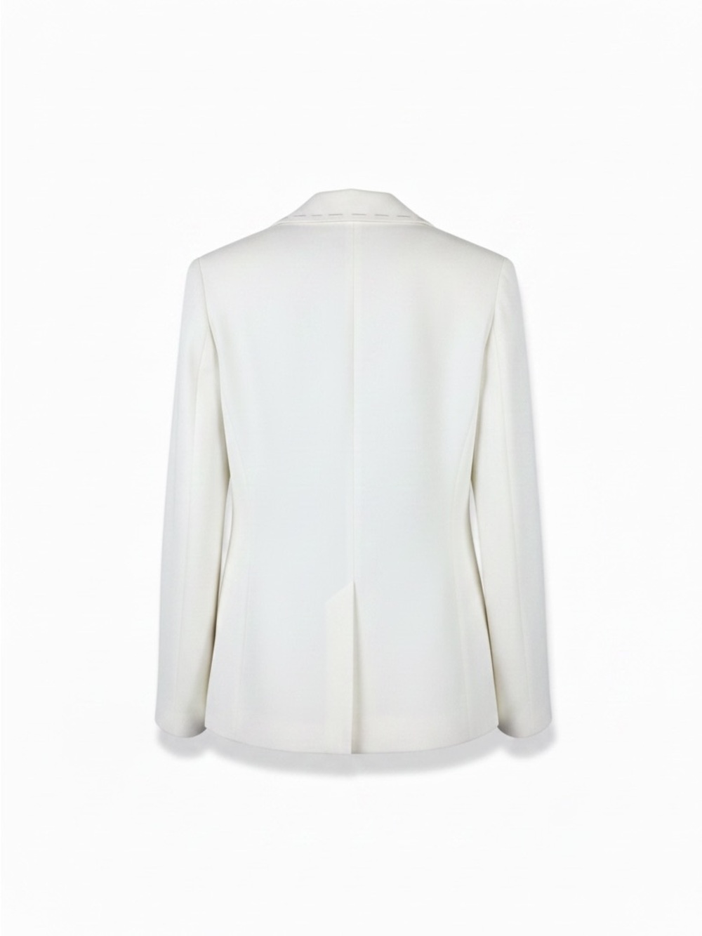 Escada Bethney Blazer Womens 46 US XL White Pick Stitch Shawl Lapel - Picture 2 of 10